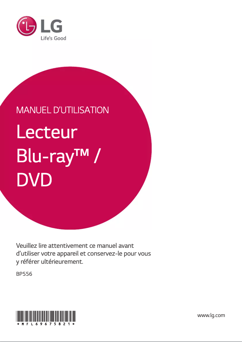 Image de la première page du manuel de l'appareil BP556