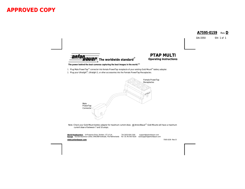 Image de la première page du manuel de l'appareil PTAP MULTI
