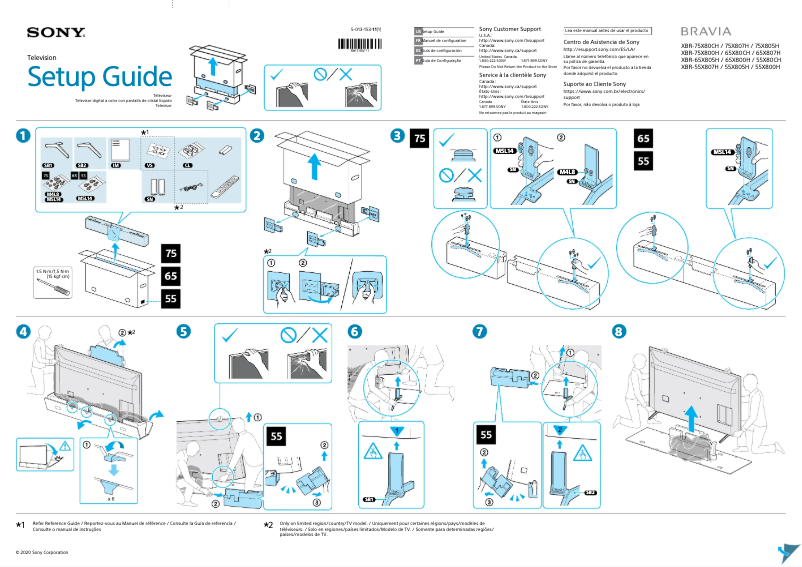 Página 1 del manual Guía de instalación Sony Bravia XBR-75X800H