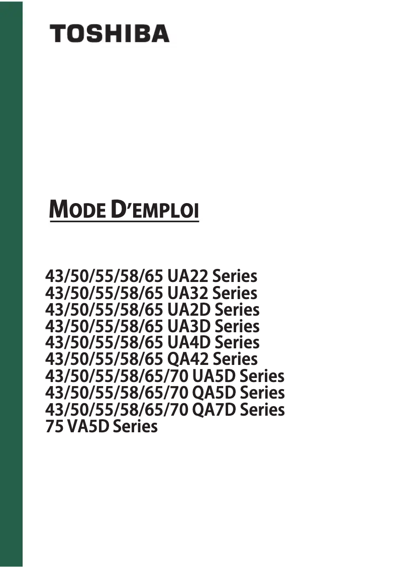 Page n°1 - Manuel utilisateur Toshiba 65QA7D63DG