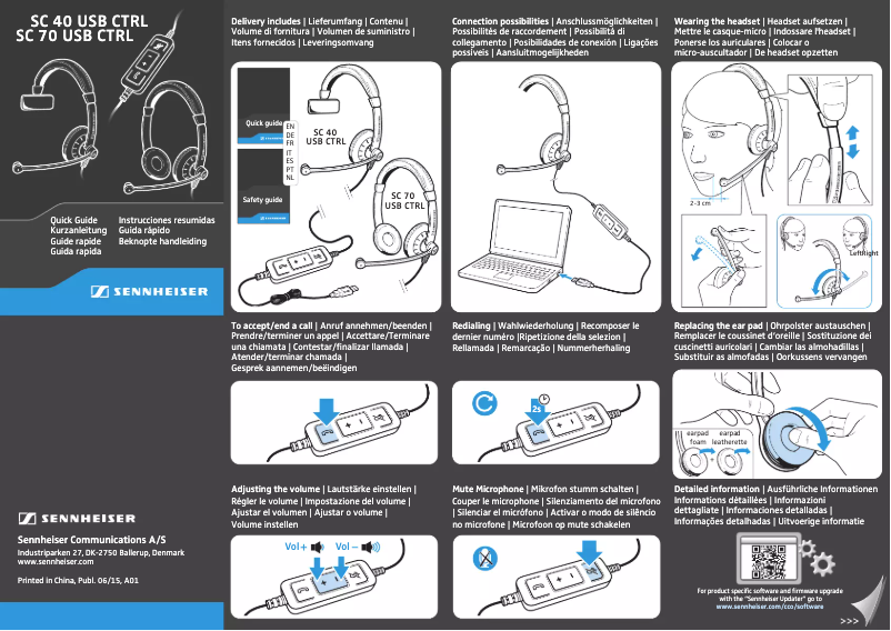 Image de la première page du manuel de l'appareil SC 70 USB CTRL