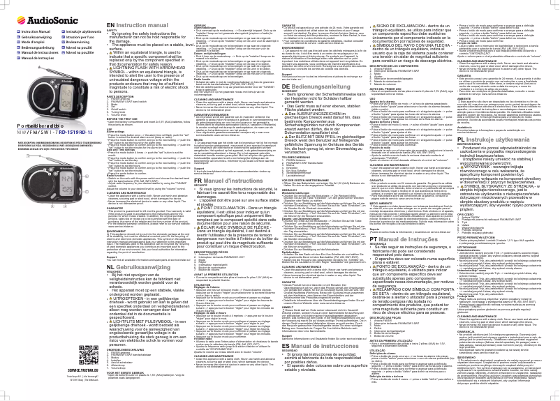 Página 1 del manual Manual de usuario AudioSonic RD-1519