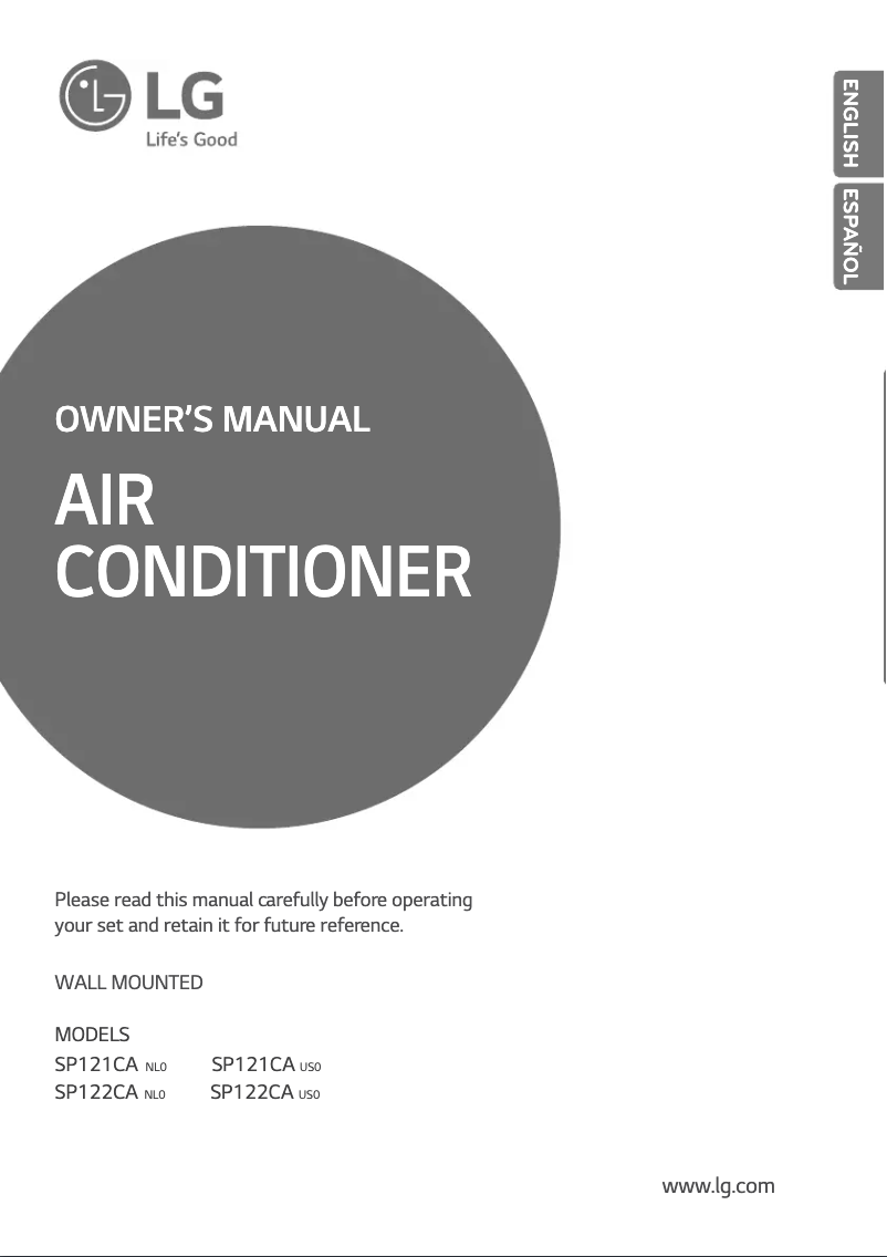 Image de la première page du manuel de l'appareil SP121CA