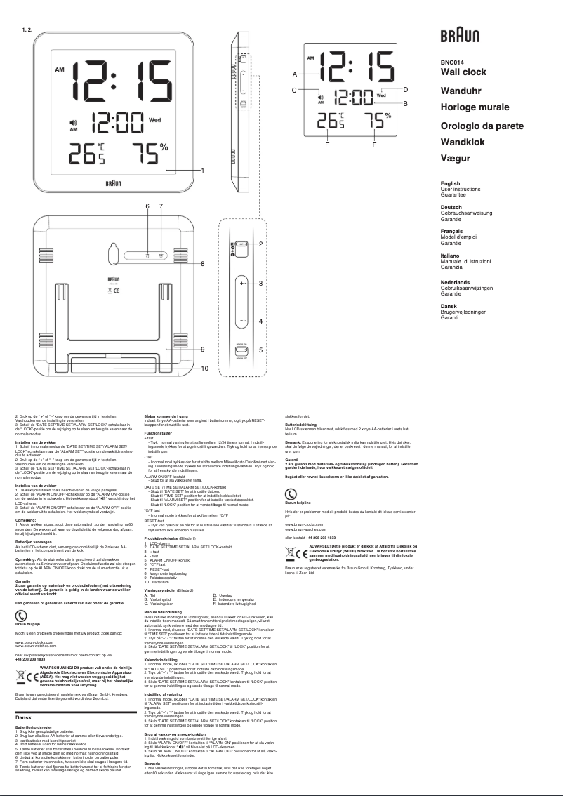 Page 1 de la notice Manuel utilisateur Braun BNC014