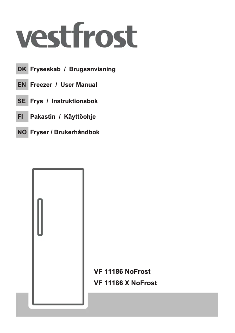 Page 1 de la notice Manuel utilisateur Vestfrost VF 11186 X NoFrost