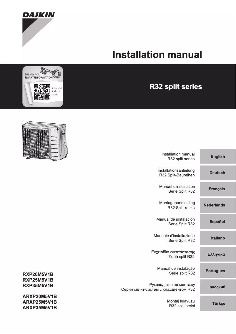 Page 1 de la notice Manuel utilisateur Daikin ARXP20M5V1B