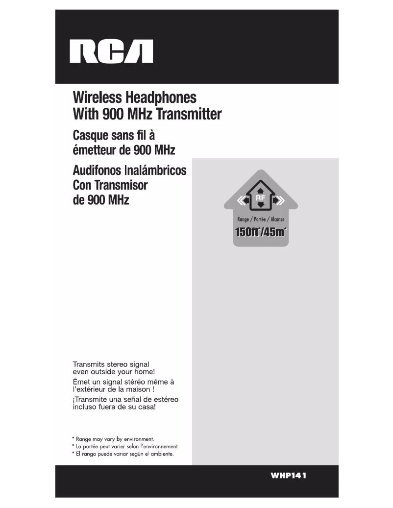 Page n°1 - Manuel utilisateur RCA WHP141B