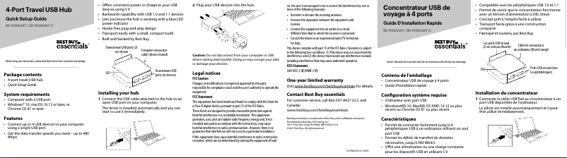Page 1 de la notice Manuel utilisateur Best Buy BE-PH2A4AT
