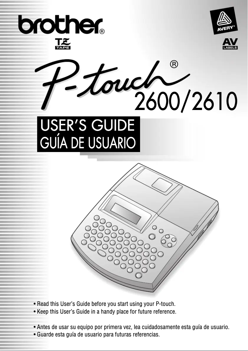 Page 1 de la notice Manuel utilisateur Brother P-Touch 2610