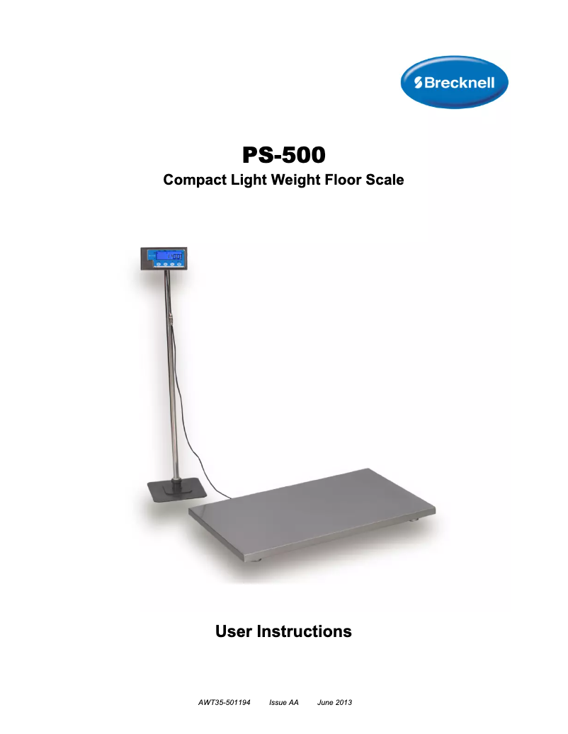 Page 1 de la notice Manuel utilisateur Brecknell PS-500