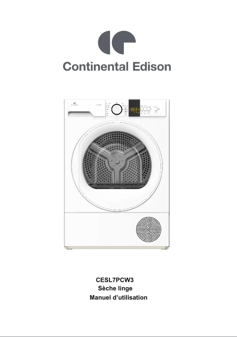 Page 1 de la notice Manuel utilisateur Continental Edison CESL7PCW3
