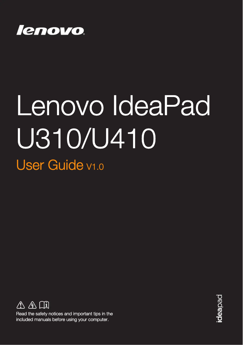 Page n°1 - Manuel utilisateur Lenovo IdeaPad U310