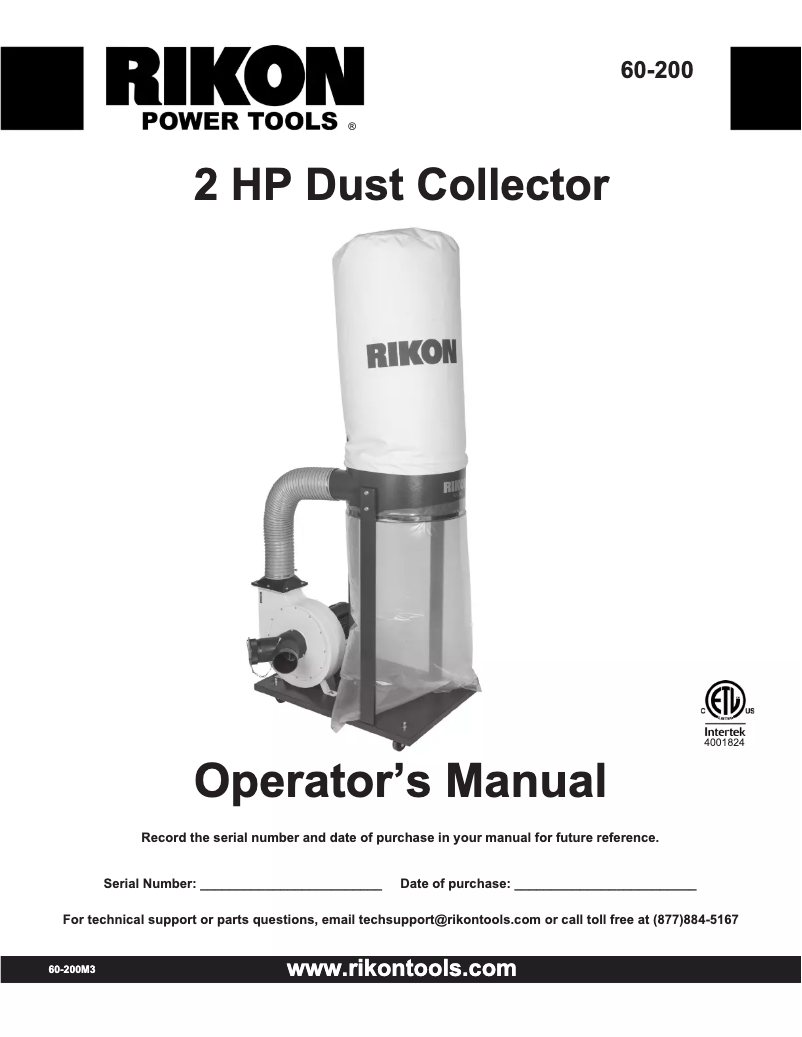 Page 1 de la notice Manuel utilisateur RIKON 60-200