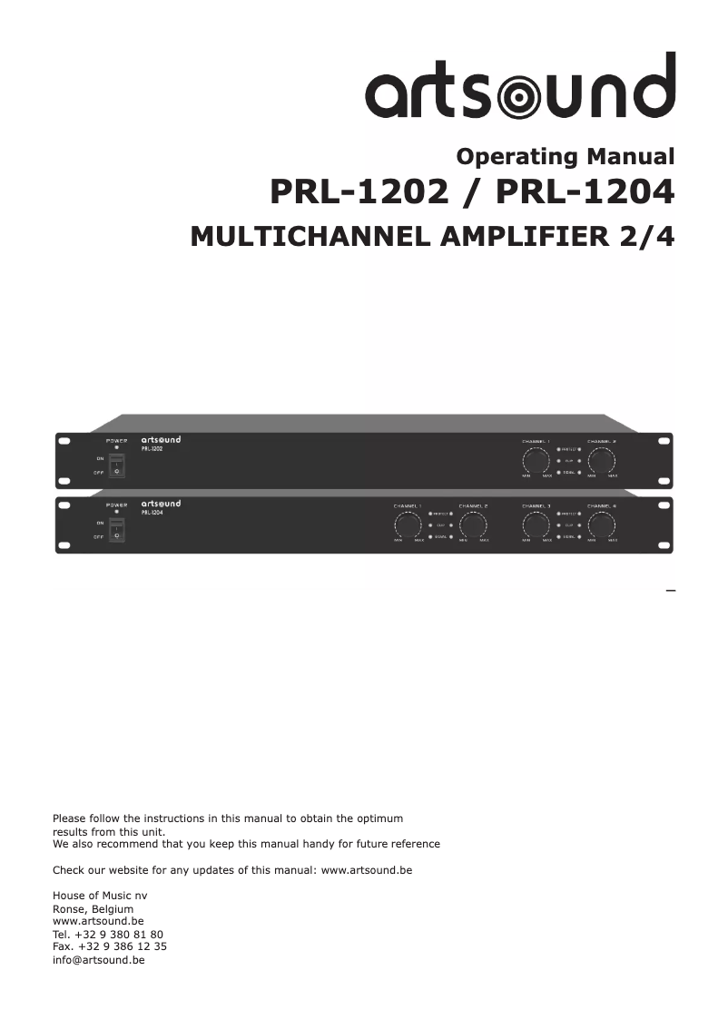Page 1 de la notice Manuel utilisateur Artsound PRL-1202