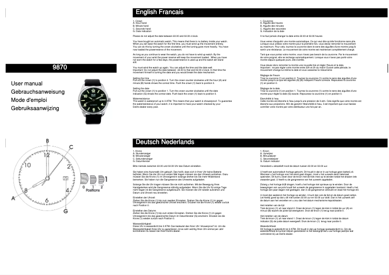 Image de la première page du manuel de l'appareil 9870