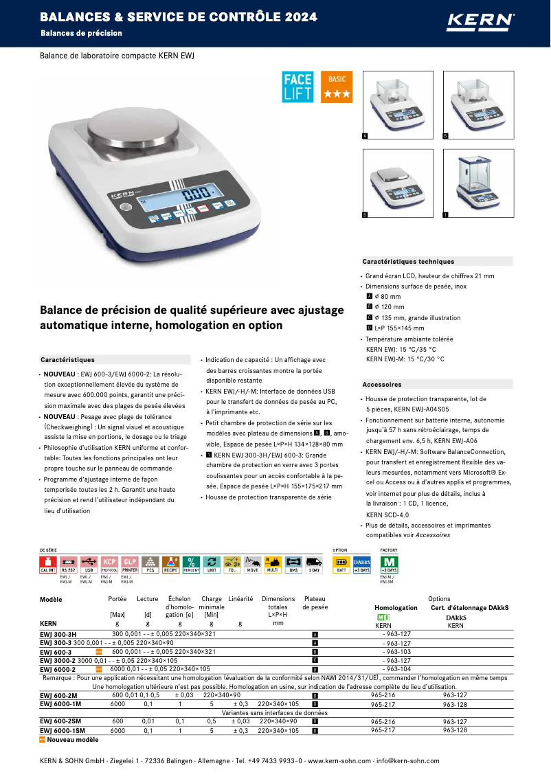 Page 1 de la notice Brochure Kern EWJ 300-3H