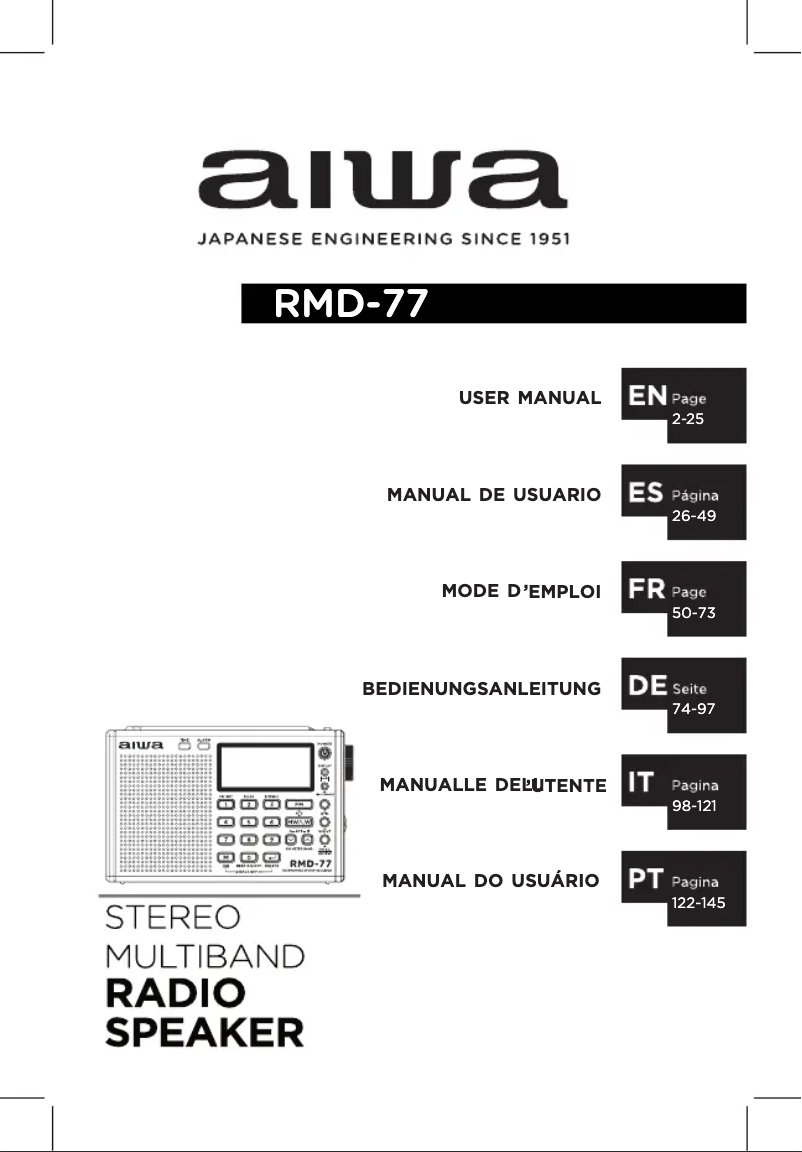 Page n°1 - Manuel utilisateur Aiwa RMD-77