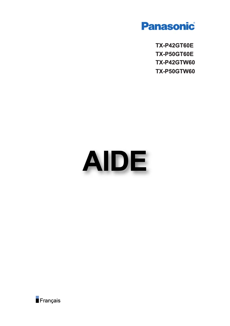 Page 1 de la notice Manuel utilisateur Panasonic TX-P50GTW60