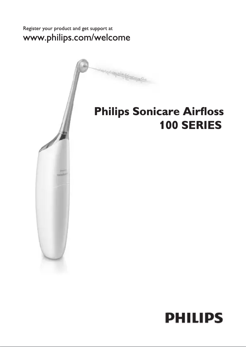 Image de la première page du manuel de l'appareil Sonicare Airfloss 100 HX8111