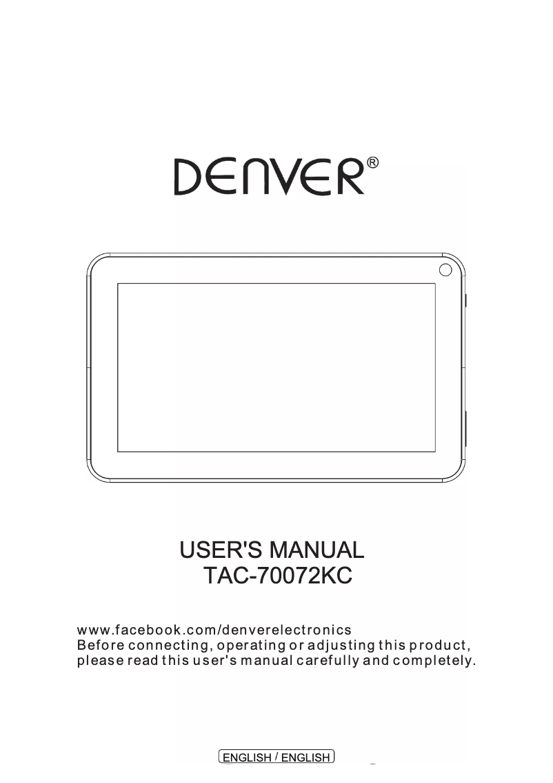 Page 1 de la notice Manuel utilisateur Denver TAC-70072K