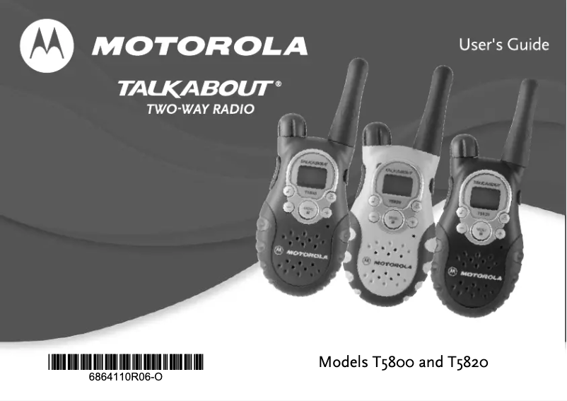 Page 1 de la notice Manuel utilisateur Motorola Talkabout T5820