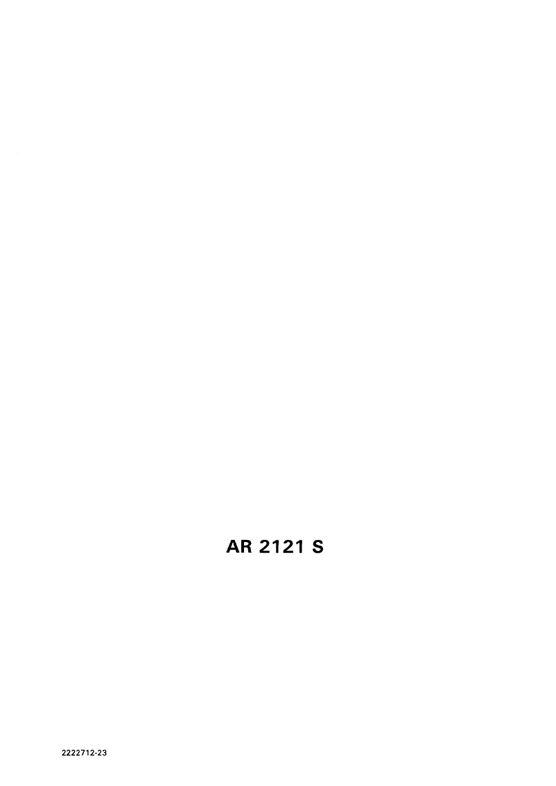 Page 1 de la notice Manuel utilisateur Arthur Martin-Electrolux AR2121S