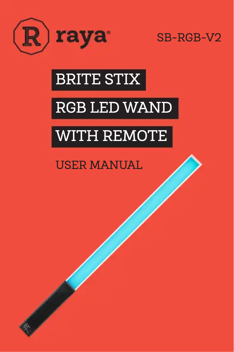Image de la première page du manuel de l'appareil Brite Stix SB-RGB-V2