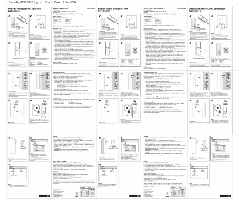 Image de la première page du manuel de l'appareil SX225