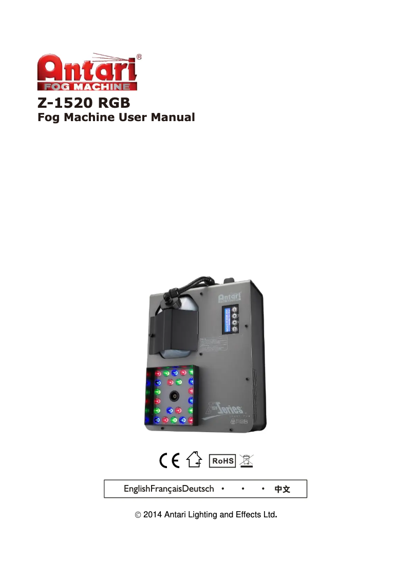 Page n°1 - Manuel utilisateur Antari Z-1520 RGB