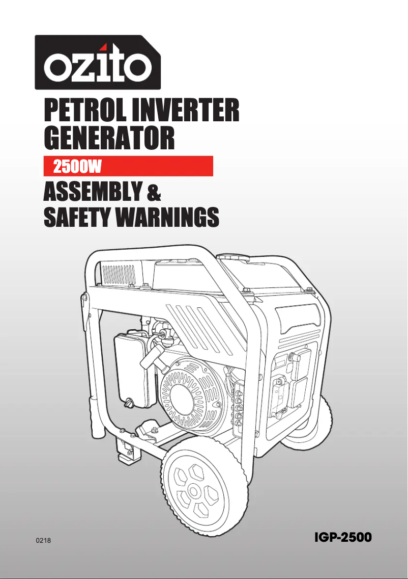 Image de la première page du manuel de l'appareil IGP-2500
