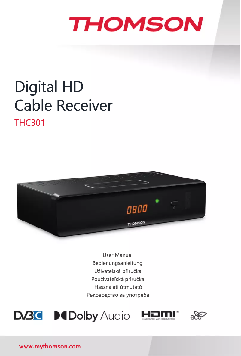 Image de la première page du manuel de l'appareil THC301