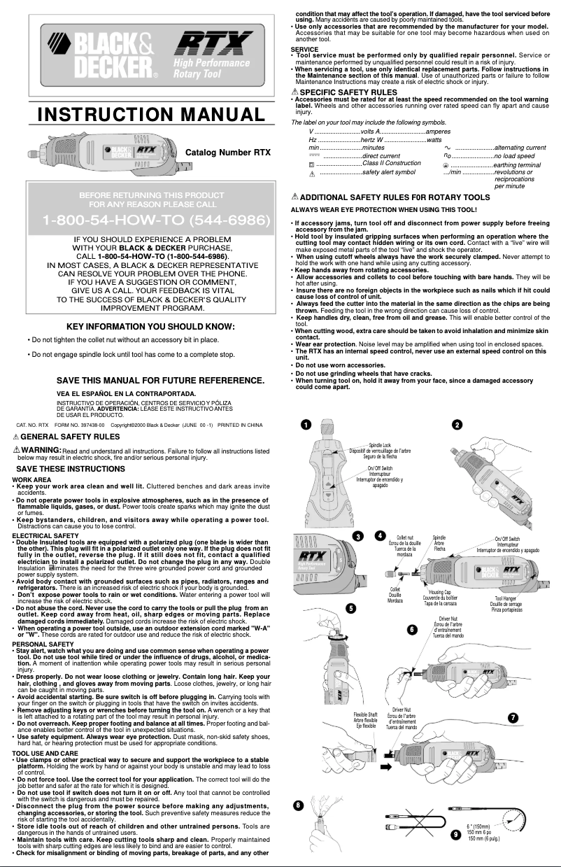 Page 1 de la notice Manuel utilisateur Black & Decker RTX-2