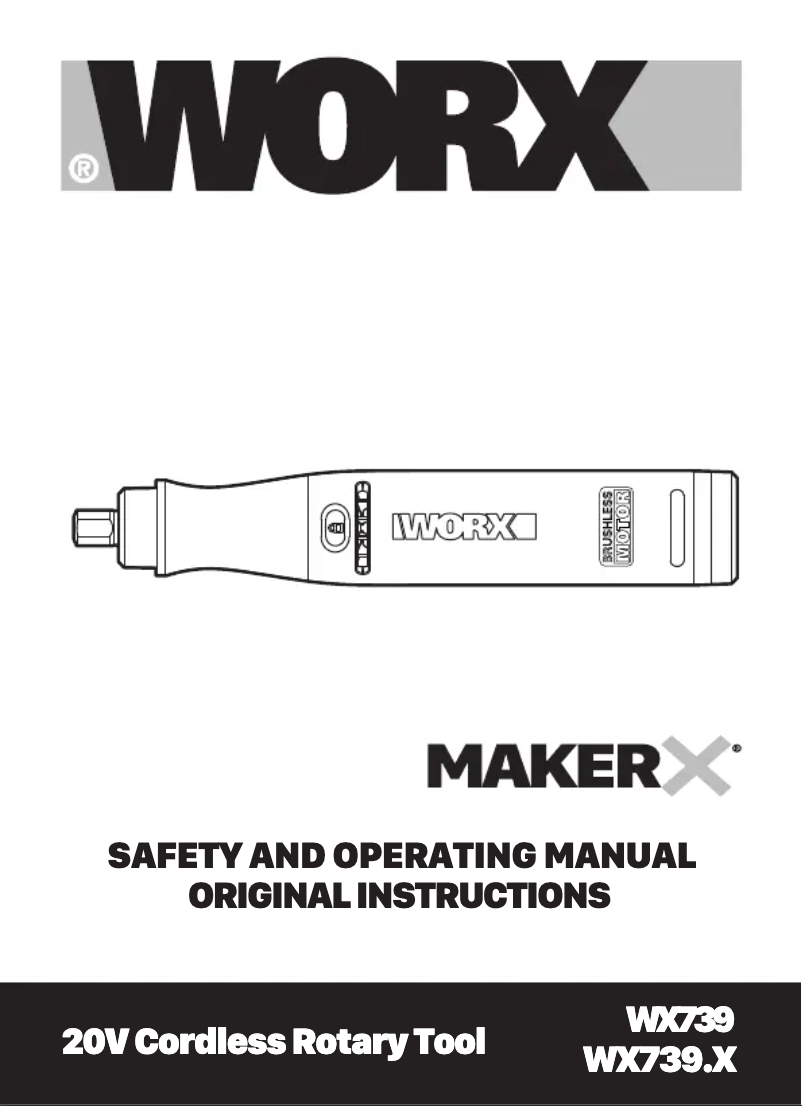 Page n°1 - Manuel utilisateur Worx MakerX WX739.9