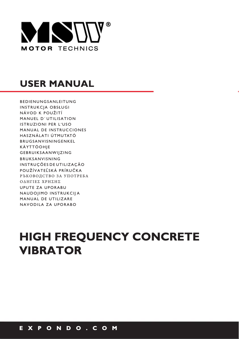 Page n°1 - Manuel utilisateur MSW MSW-HFCV-50