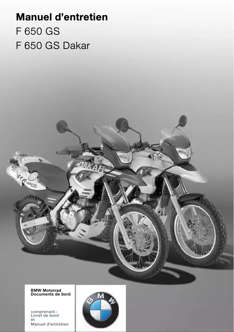 Image de la première page du manuel de l'appareil F 650 GS (2007)