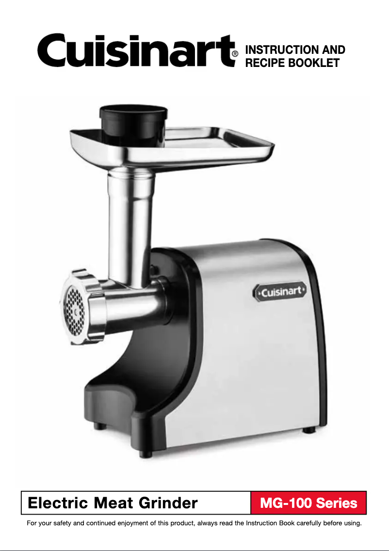 Page n°1 - Manuel utilisateur Cuisinart MG-100