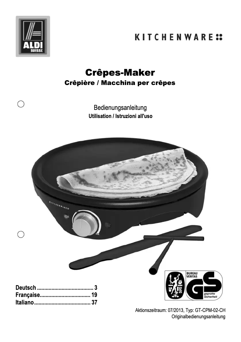 Page n°1 - Manuel utilisateur Kitchenware GT-CPM-02
