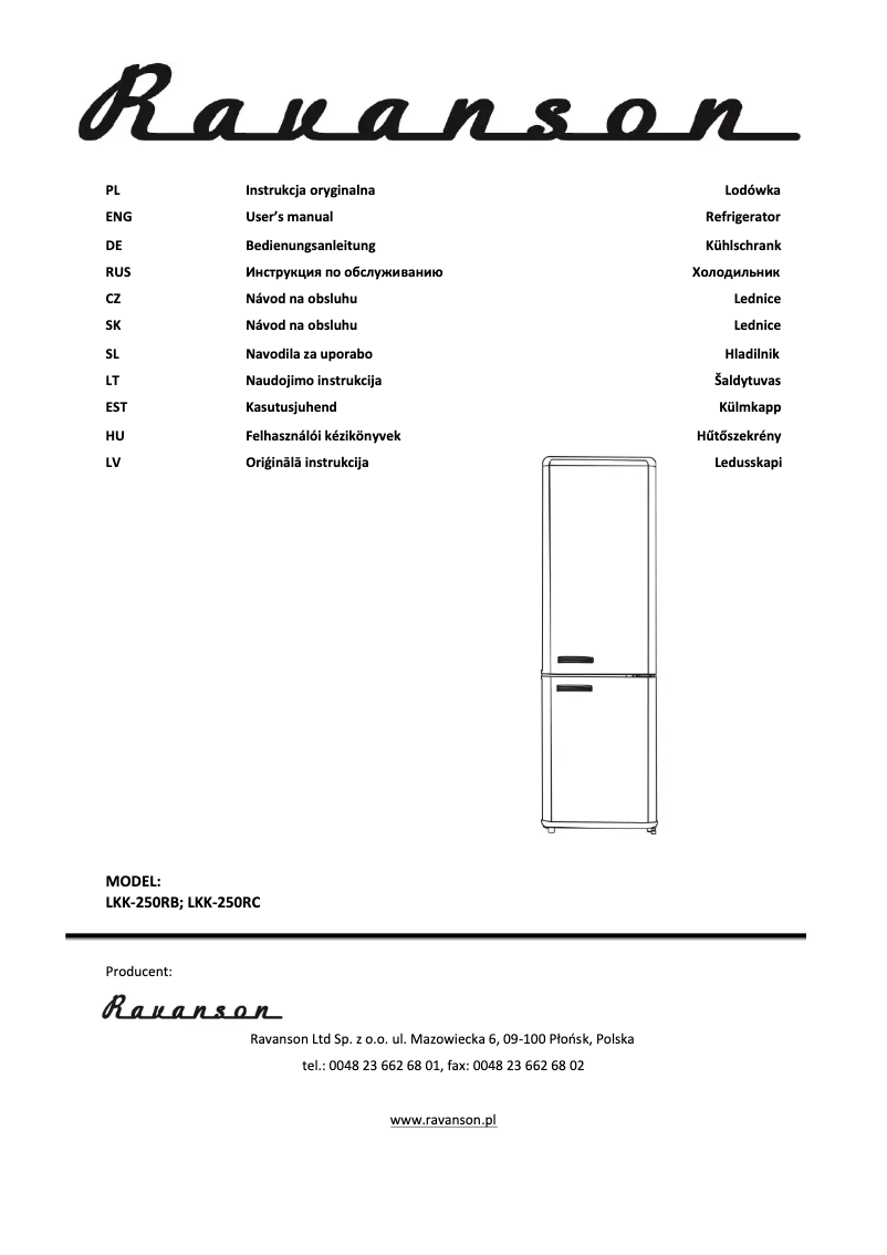Page 1 de la notice Manuel utilisateur Ravanson LKK-250RB