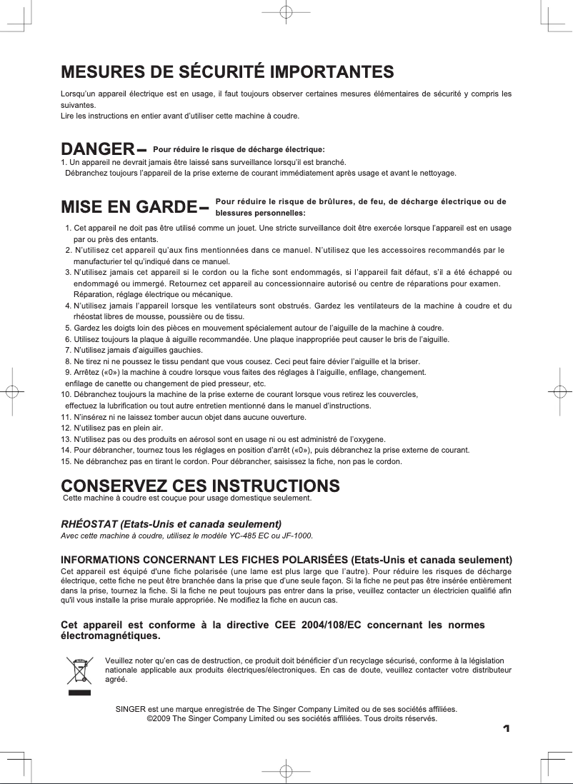 Image de la première page du manuel de l'appareil SES2000