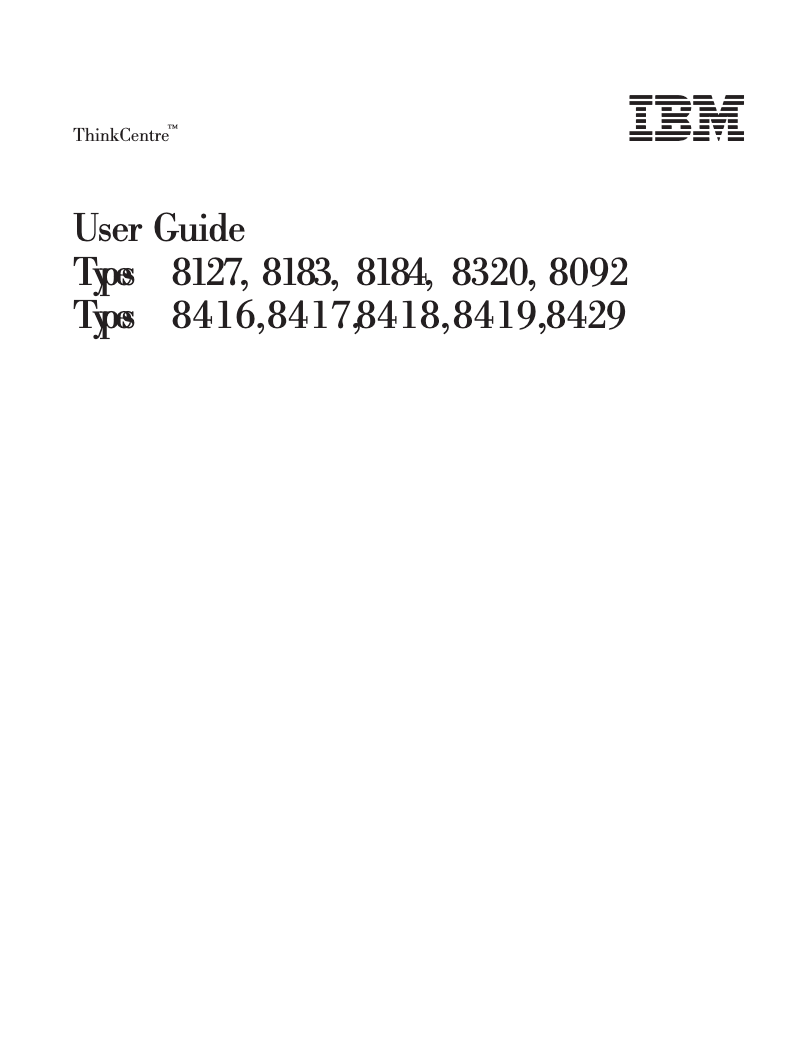 Page 1 de la notice Manuel utilisateur Lenovo ThinkCentre 8183
