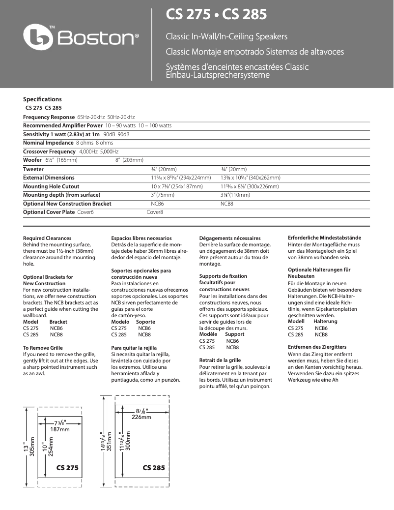 Image de la première page du manuel de l'appareil CS 275