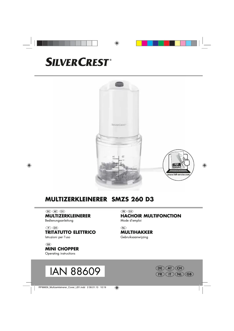 Page 1 de la notice Manuel utilisateur SilverCrest SMZS 260 D3