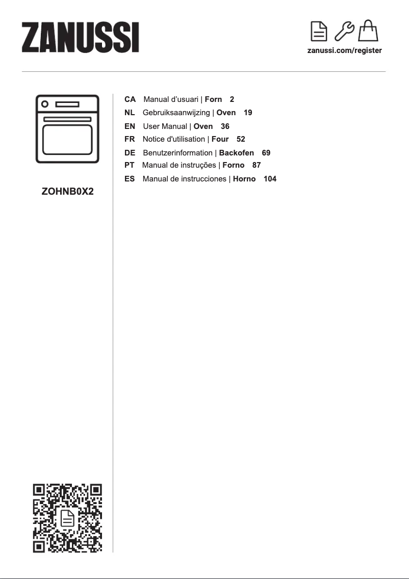 Page 1 de la notice Manuel utilisateur Zanussi ZOHNB0X2