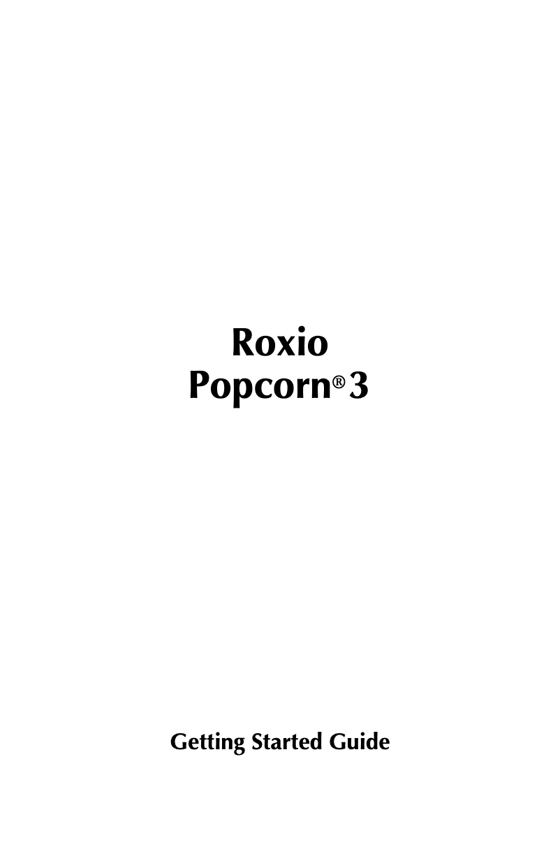 Page 1 de la notice Manuel utilisateur Roxio Popcorn 3