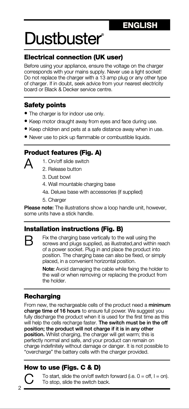 Page 1 de la notice Manuel utilisateur Black & Decker Dustbuster HC431