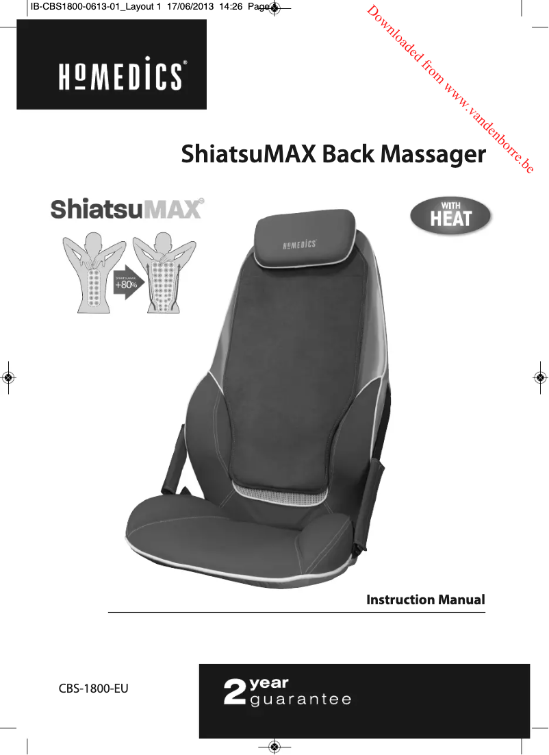 Page n°1 - Manuel utilisateur Homedics ShiatsuMax CBS-1800-EU