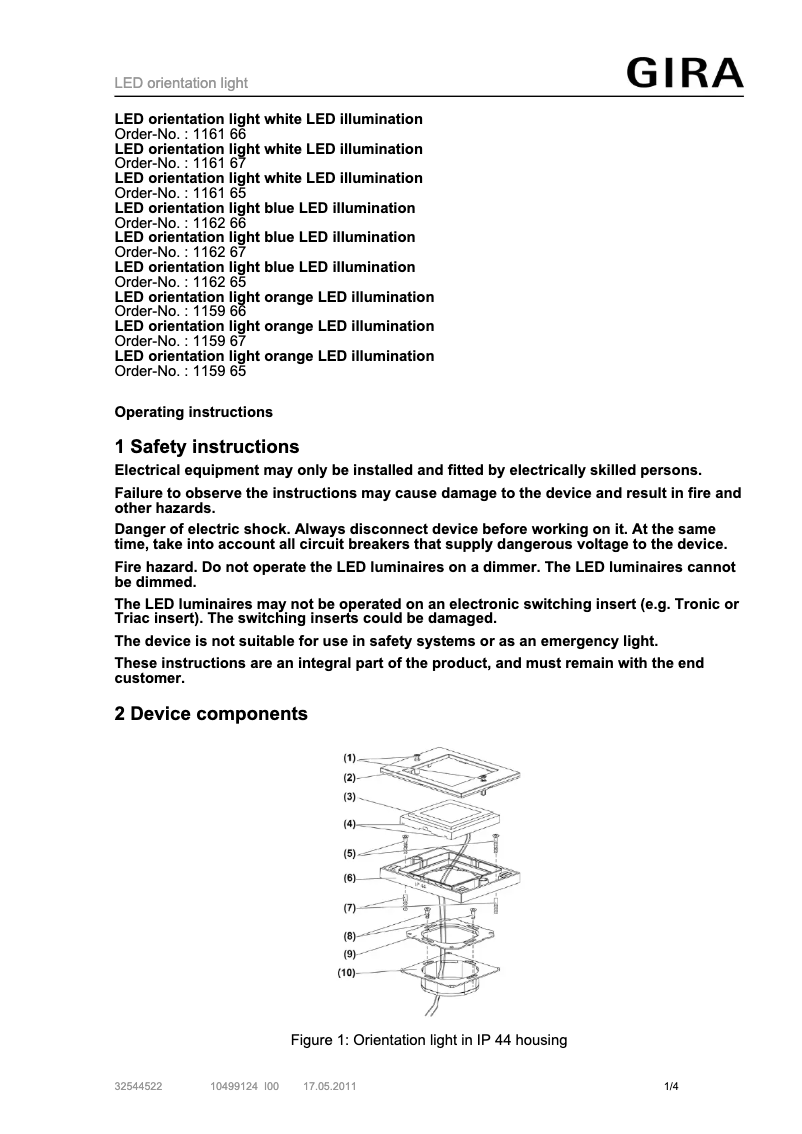 Página 1 del manual Manual de usuario Gira 116165