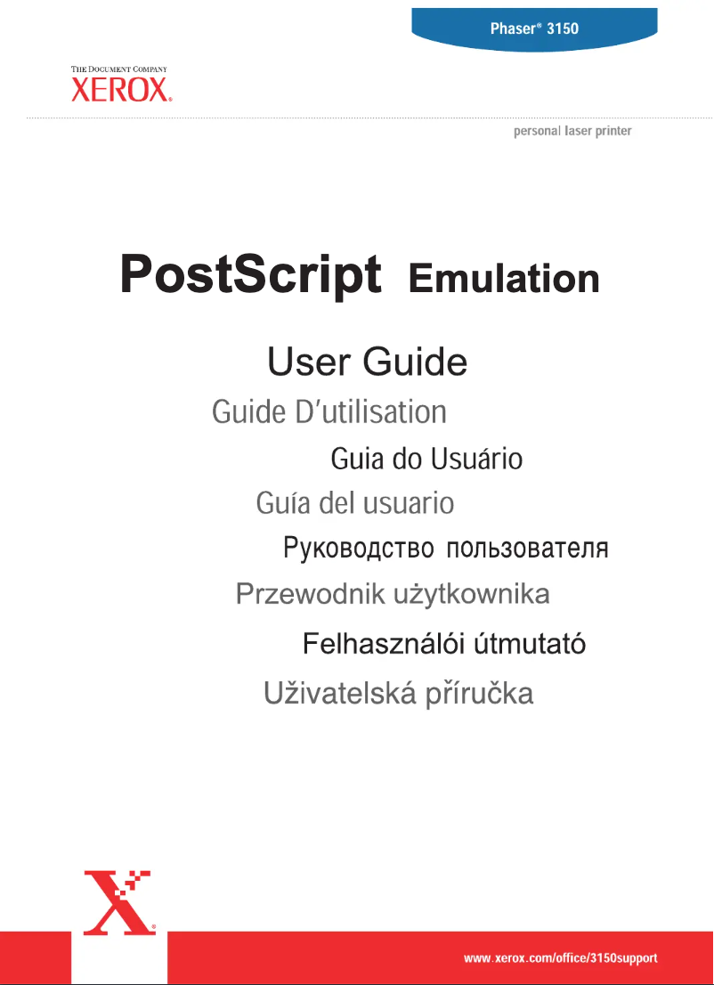 Page n°1 - Manuel utilisateur Xerox Phaser 3150