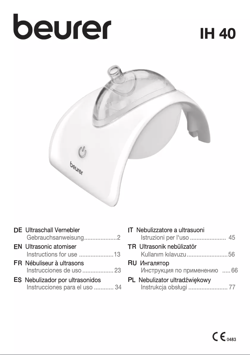 Page n°1 - Manuel utilisateur Beurer IH 40