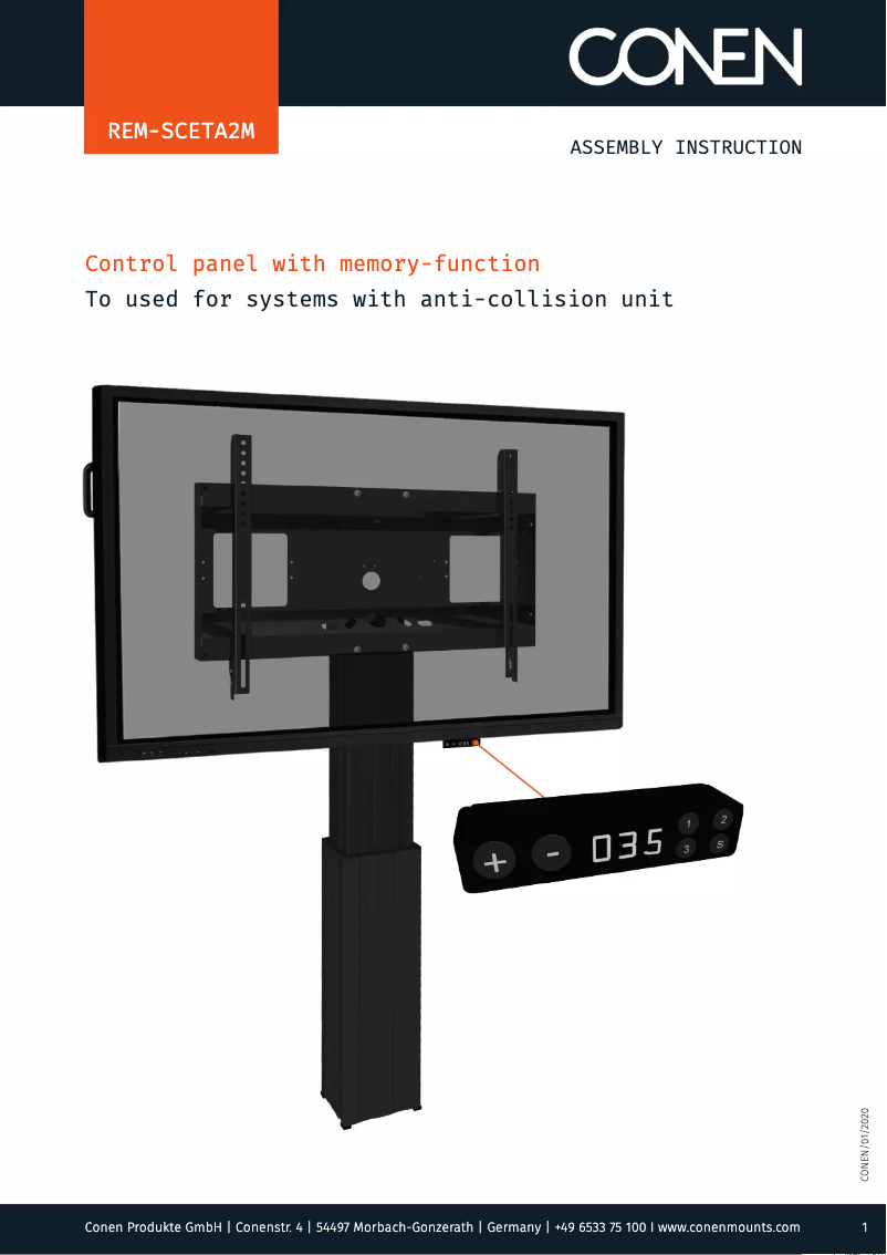 Page 1 de la notice Manuel utilisateur Conen Mounts REM-SCETA2M